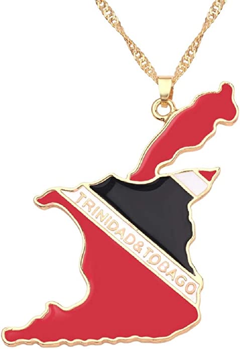 Askana Fashion Unisex Country Country's Flag Map Gold Pendant Necklaces