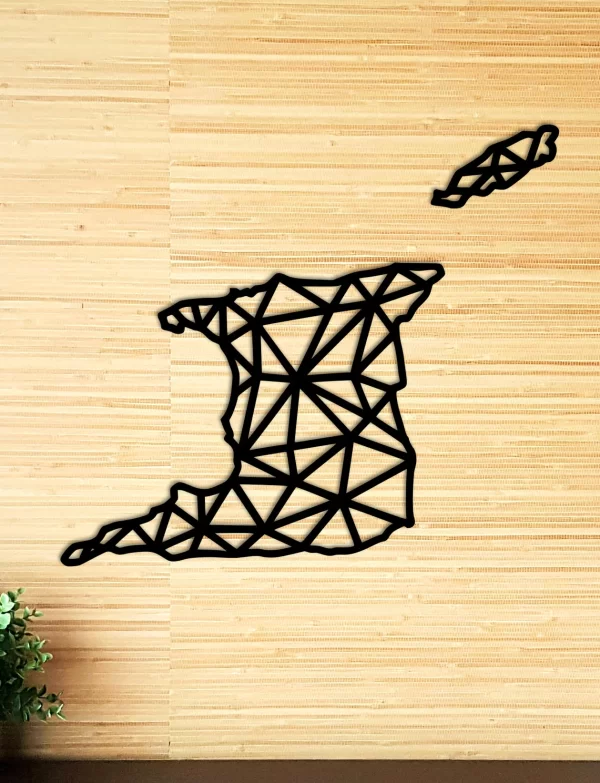 Geometric Map of Trinidad and Tobago | 30, 40 or 50 cm | Custom Maps Available | Wooden Wall Decor | Home Decor | Geometric Figure Decor