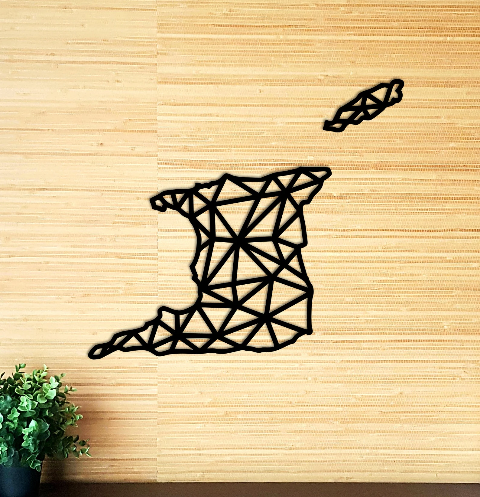 Geometric Map of Trinidad and Tobago 30, 40 or 50 cm Custom Maps Available Wooden Wall Decor Home Decor Geometric Figure Decor