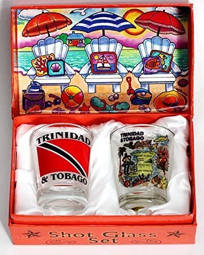 Trinidad & Tobago Beach Chairs Boxed Shot Glass Set (Set of 2)