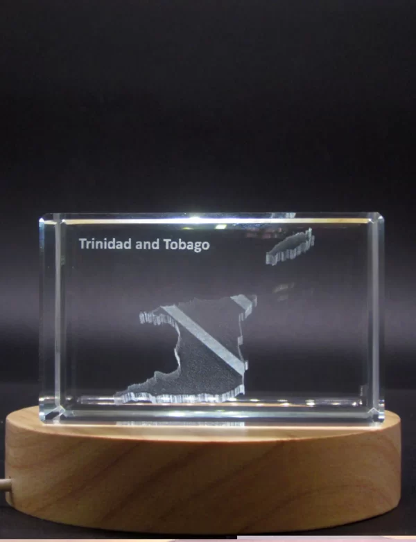 Trinidad and Tobago 3D Engraved Crystal 3D Engraved Crystal Keepsake/Gift/Decor/Collectible/Souvenir