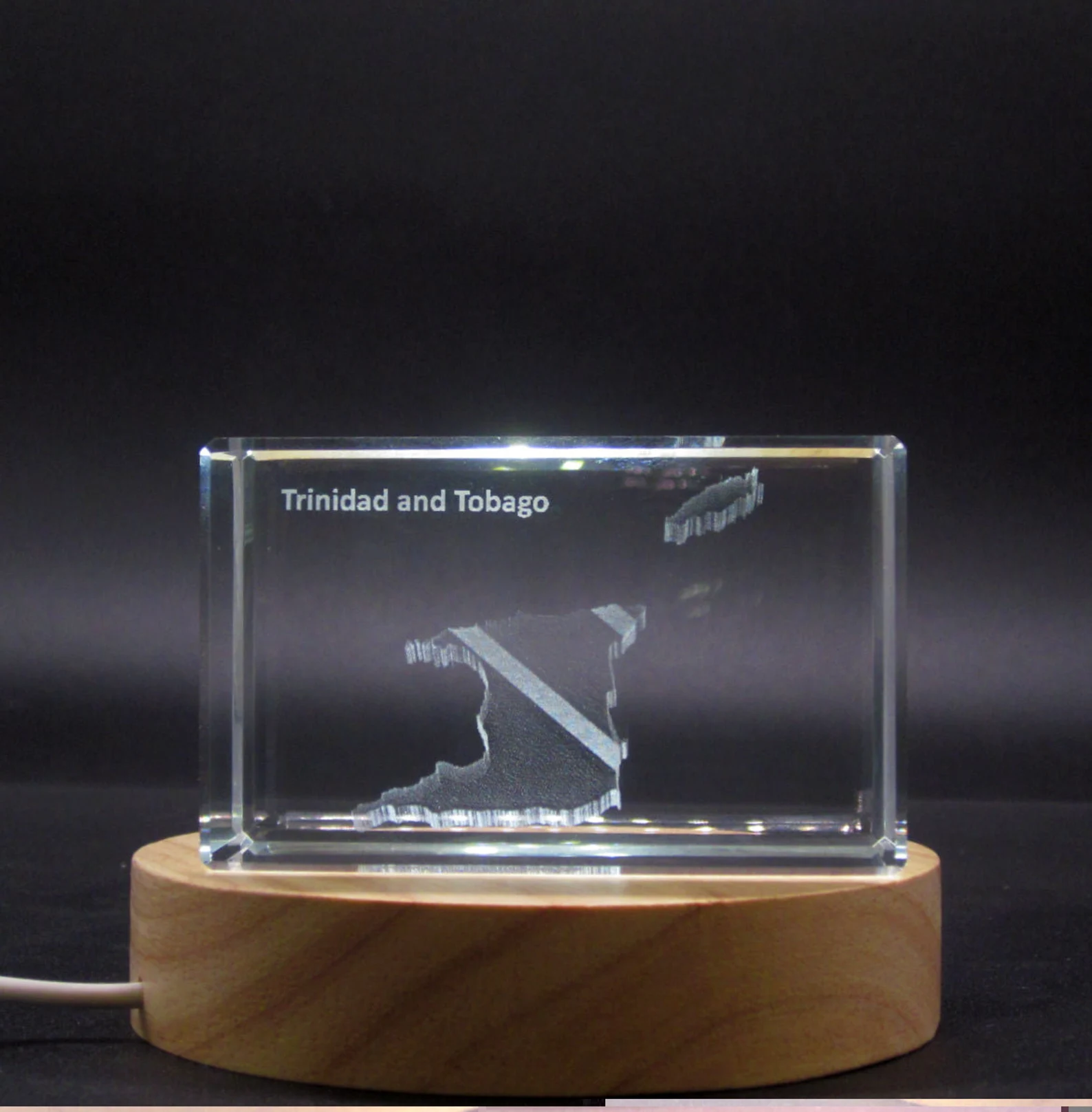 Trinidad and Tobago 3D Engraved Crystal 3D Engraved Crystal KeepsakeGiftDecorCollectibleSouvenir