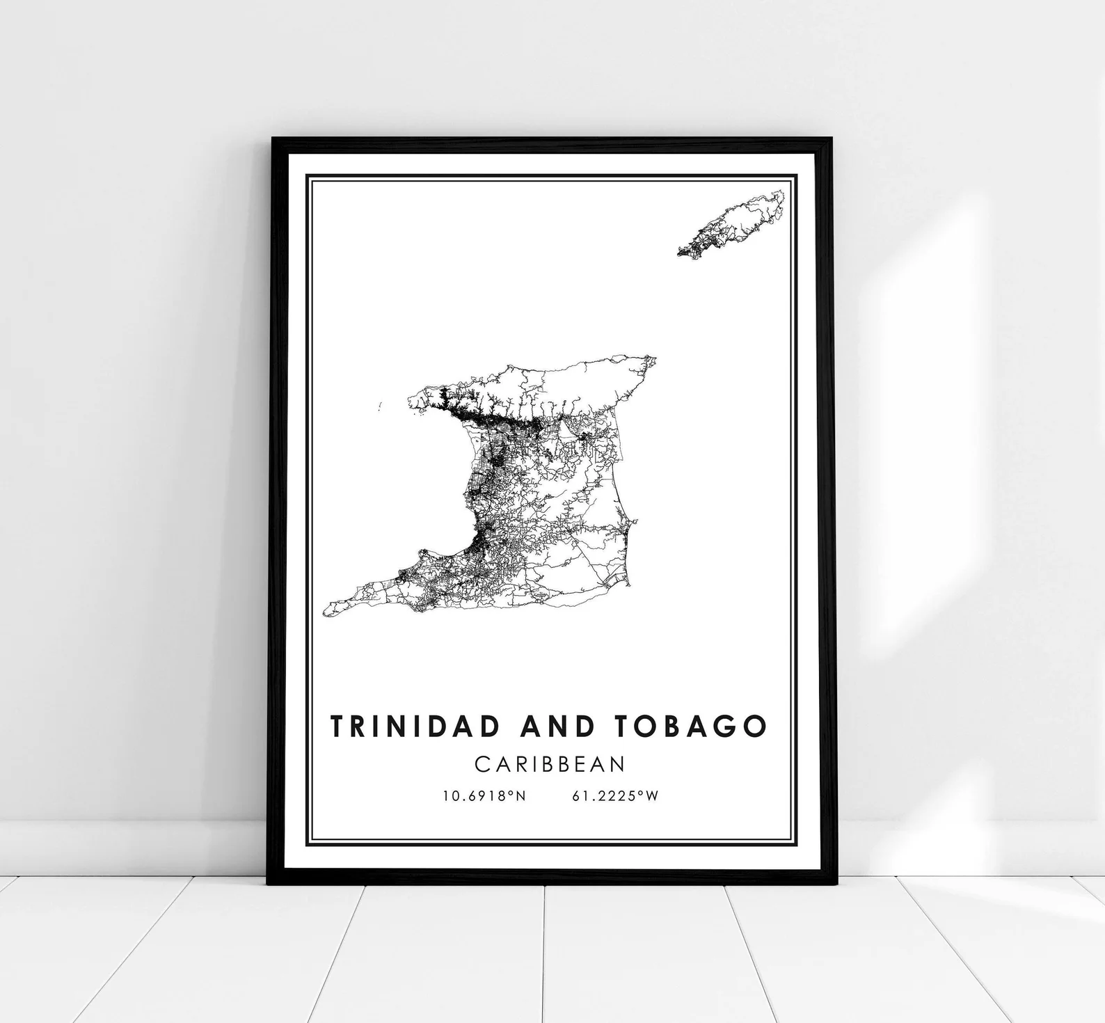 Trinidad and Tobago map print poster canvas Caribbean map print poster canvas Trinidad and Tobago city map print poster canvas